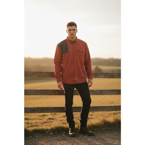 Magellan Outdoors Shirt Mens XL‎ Rust Red Hunting Quilted Shoulder Button Down